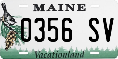 ME license plate 0356SV