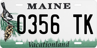 ME license plate 0356TK