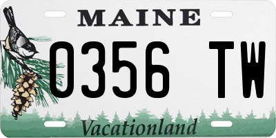 ME license plate 0356TW