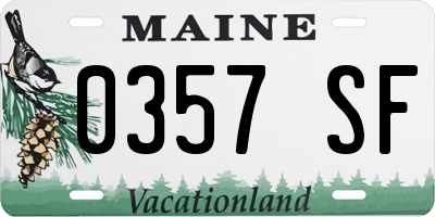 ME license plate 0357SF