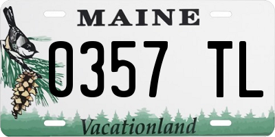 ME license plate 0357TL