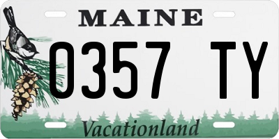 ME license plate 0357TY