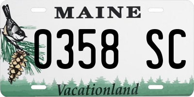 ME license plate 0358SC