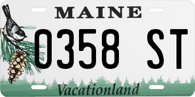 ME license plate 0358ST