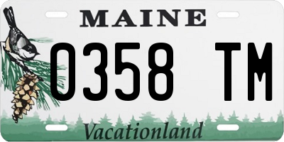 ME license plate 0358TM