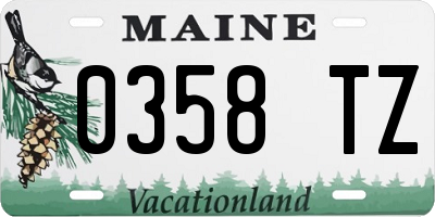 ME license plate 0358TZ