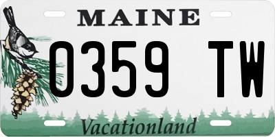ME license plate 0359TW