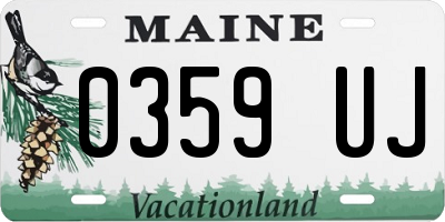 ME license plate 0359UJ