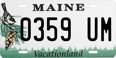 ME license plate 0359UM