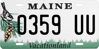 ME license plate 0359UU