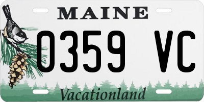 ME license plate 0359VC