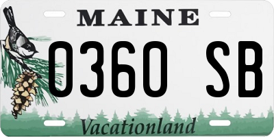 ME license plate 0360SB