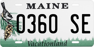 ME license plate 0360SE