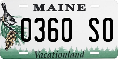 ME license plate 0360SO
