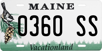 ME license plate 0360SS