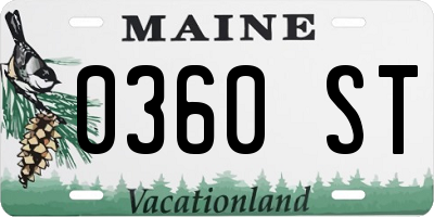 ME license plate 0360ST