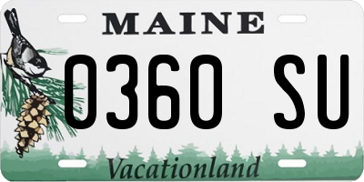 ME license plate 0360SU