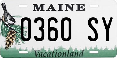 ME license plate 0360SY