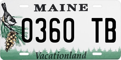 ME license plate 0360TB