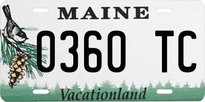 ME license plate 0360TC