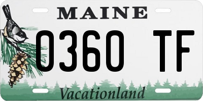 ME license plate 0360TF