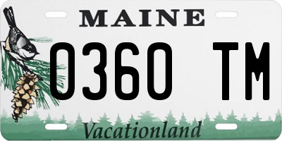 ME license plate 0360TM