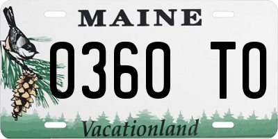 ME license plate 0360TO