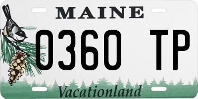ME license plate 0360TP