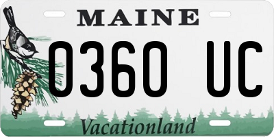 ME license plate 0360UC
