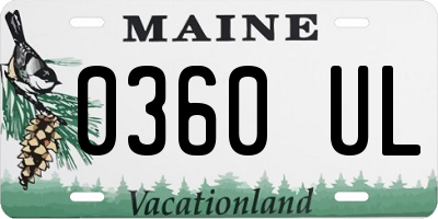 ME license plate 0360UL