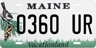 ME license plate 0360UR