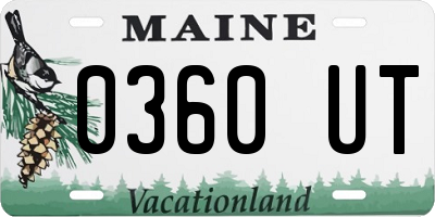 ME license plate 0360UT