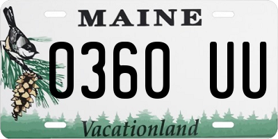 ME license plate 0360UU