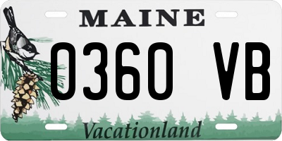 ME license plate 0360VB
