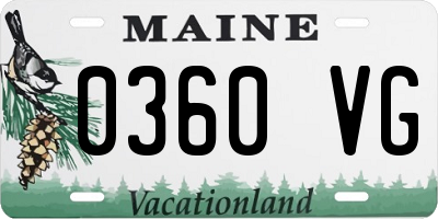 ME license plate 0360VG