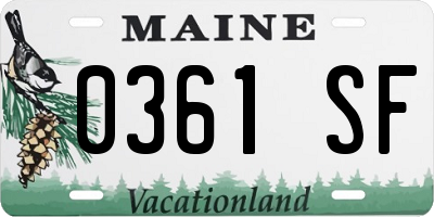 ME license plate 0361SF