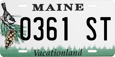 ME license plate 0361ST