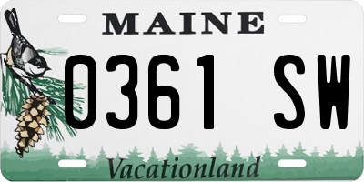 ME license plate 0361SW