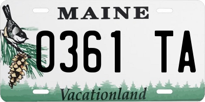 ME license plate 0361TA