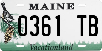 ME license plate 0361TB