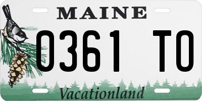 ME license plate 0361TO