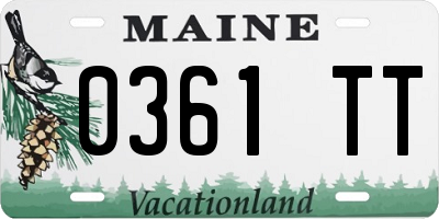 ME license plate 0361TT