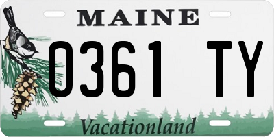 ME license plate 0361TY