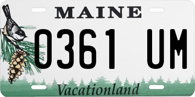 ME license plate 0361UM