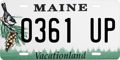 ME license plate 0361UP
