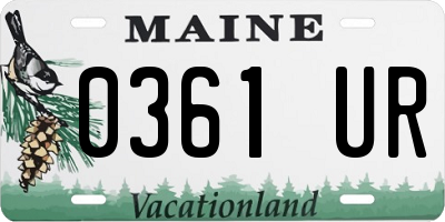 ME license plate 0361UR