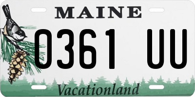 ME license plate 0361UU