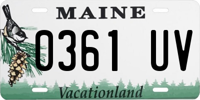 ME license plate 0361UV
