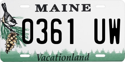 ME license plate 0361UW
