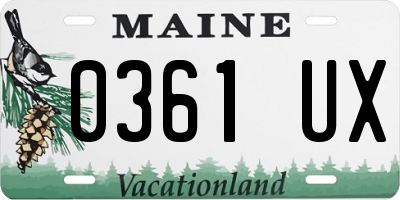 ME license plate 0361UX